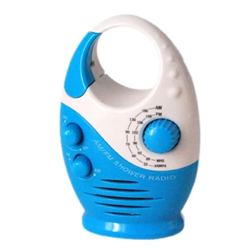 

AM/FM Radio Portable Waterproof Radio Bathroom Suction Cup Hook-Up Radio Rechargeable, Auto Search Signal