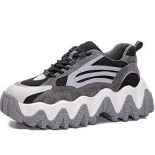 RASMEUP/ натуральная кожа; женские кроссовки на платформе с внутренней высотой; повседневная обувь; дышащие мягкие женские кроссовки на массивном каблуке; Размеры 35-40