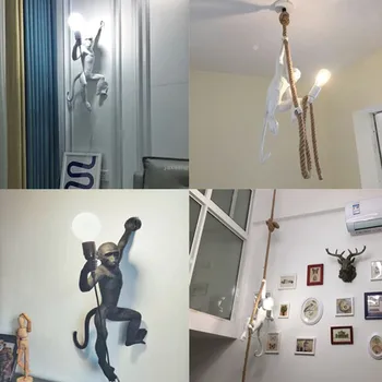 

LED Lighting Fixtures Resin Monkey Lamp Creative Table Lamps for The Bedroom Modern Home Deco Table Lamp Study Room Desk Lamp