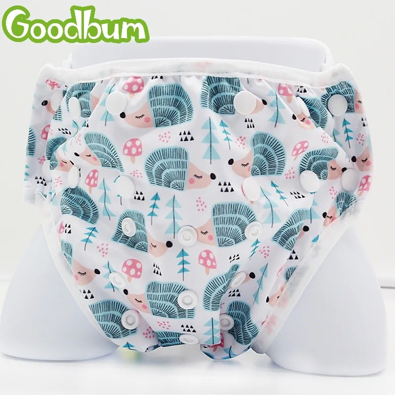 Goodbum-bonito erizo Unisex, pantalones para piscina ajustables e impermeables de talla única, lavables y reutilizables para bebé y Niña