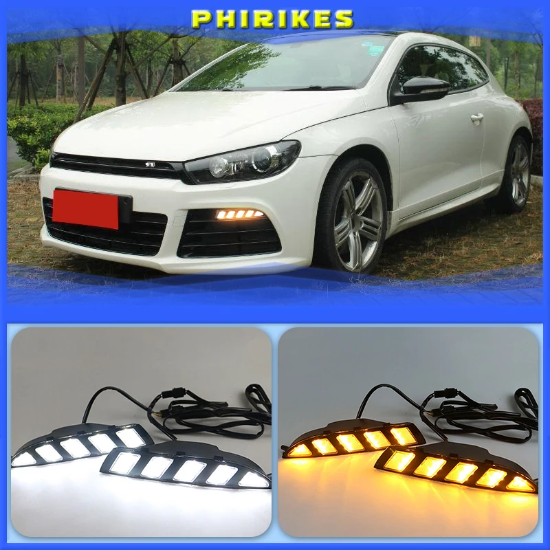 

2PCS For Volkswagen Scirocco 2011 2012 2013 2014 2015 driving LED DRL Daytime Running Light Daylight 12V Fog lamp