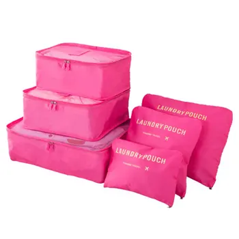 

6 Pcs/set Nylon Packing Cubes Set Travel Bag Organizer Large Capacity Travel Bags Hand Luggage Clothing Sorting First Aid kits
