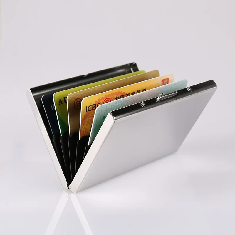 

Xin yong ka he Stainless Steel Metal Antimagnetic Organ Wallet 6 Card Holder Card Case Shielded Feature Shielded RFID