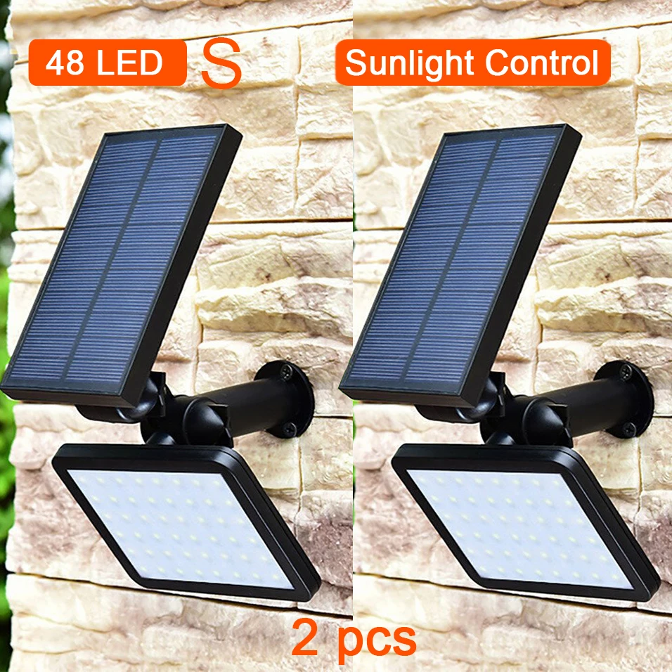 S 48LED - 2pcs Солнечная лампа 48 Светодиодный уличный фонарь с солнечной батареей для наружного сада стены двора светодиодный светильник безопасности Adustable угол освещения 280lm - Испускаемый цвет: S 48LED - 2pcs