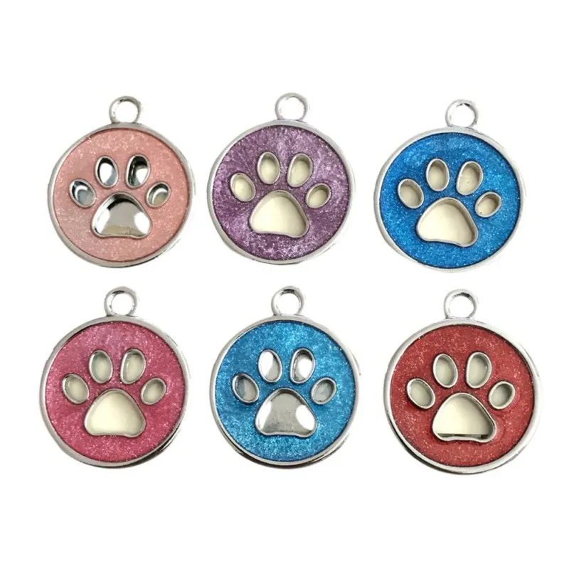 

Popular Pet Jewelry Anti-Lost Dog Card Love Heart Tag Bone Foot Print Handwritten Pendant Cat Carrier Collar Charm Necklace