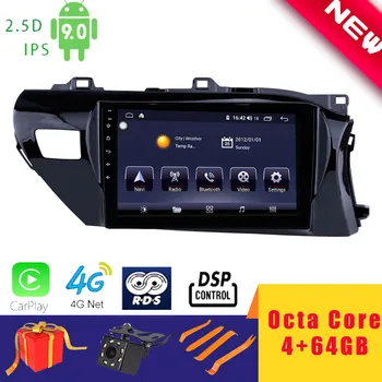 

10.1" Android 9.0 Car Multimedia Player GPS Stereo for Toyota Hilux 2016~2017 Head Unit Octa Core DSP 2.5D+IPS 4G Carplay