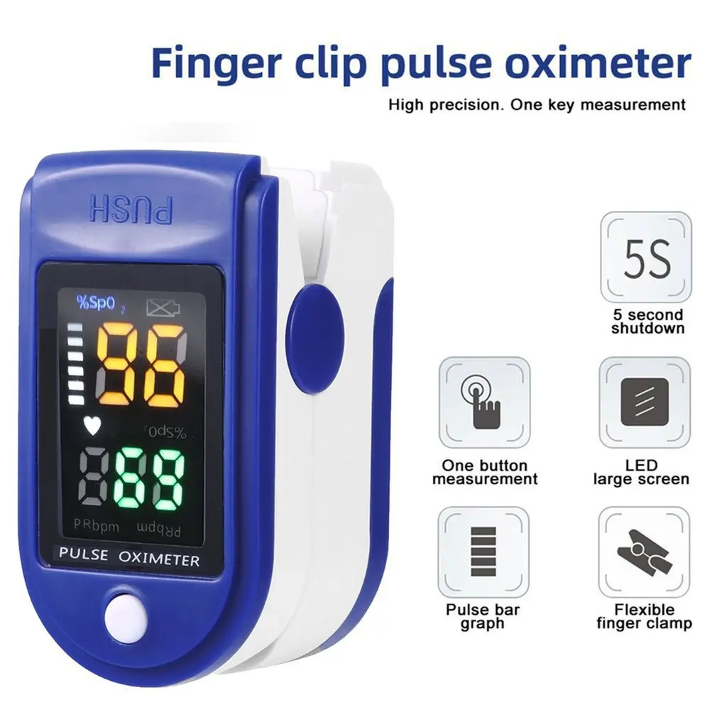 Four-color OLED Display Digital Pulse Oximeter Saturation Monitors Portable Oxygen Sensor Home Clip Fingertip Oximeter