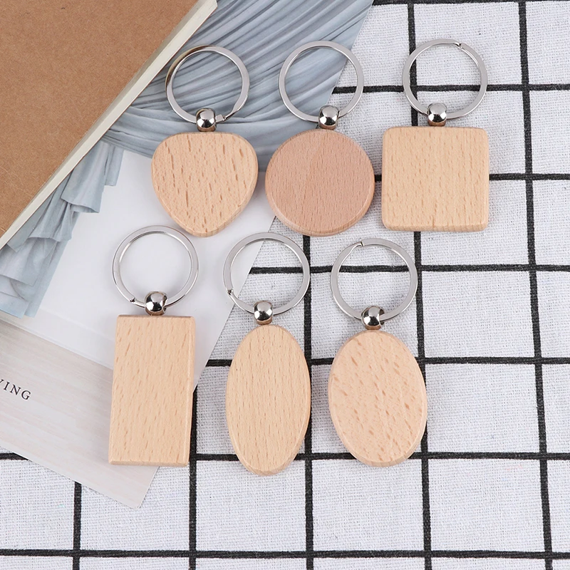 1 шт. брелки для ключей DIY продвижение Заказные Деревянные рекламные подарки