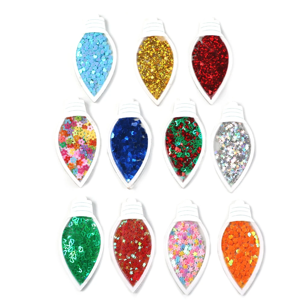 

David accessories Merry Christmas Quicksand Transparent Plastic Resin with Colorful Sequins DIY Make Hair Clip,5Yc7676