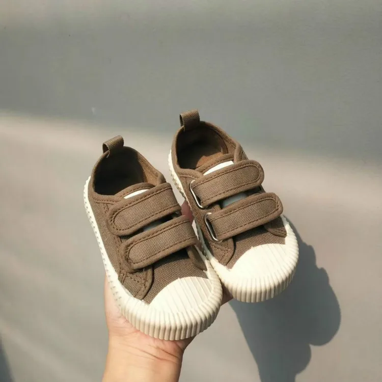 Новая детская одежда корейского производства; на возраст 5–15 лет; сезон осень парусиновые ботинки, крючок, петля обувь для детей анти-kick и мальчикив кроссовки для девочек повседневная обувь удобные детские туфли 22-31