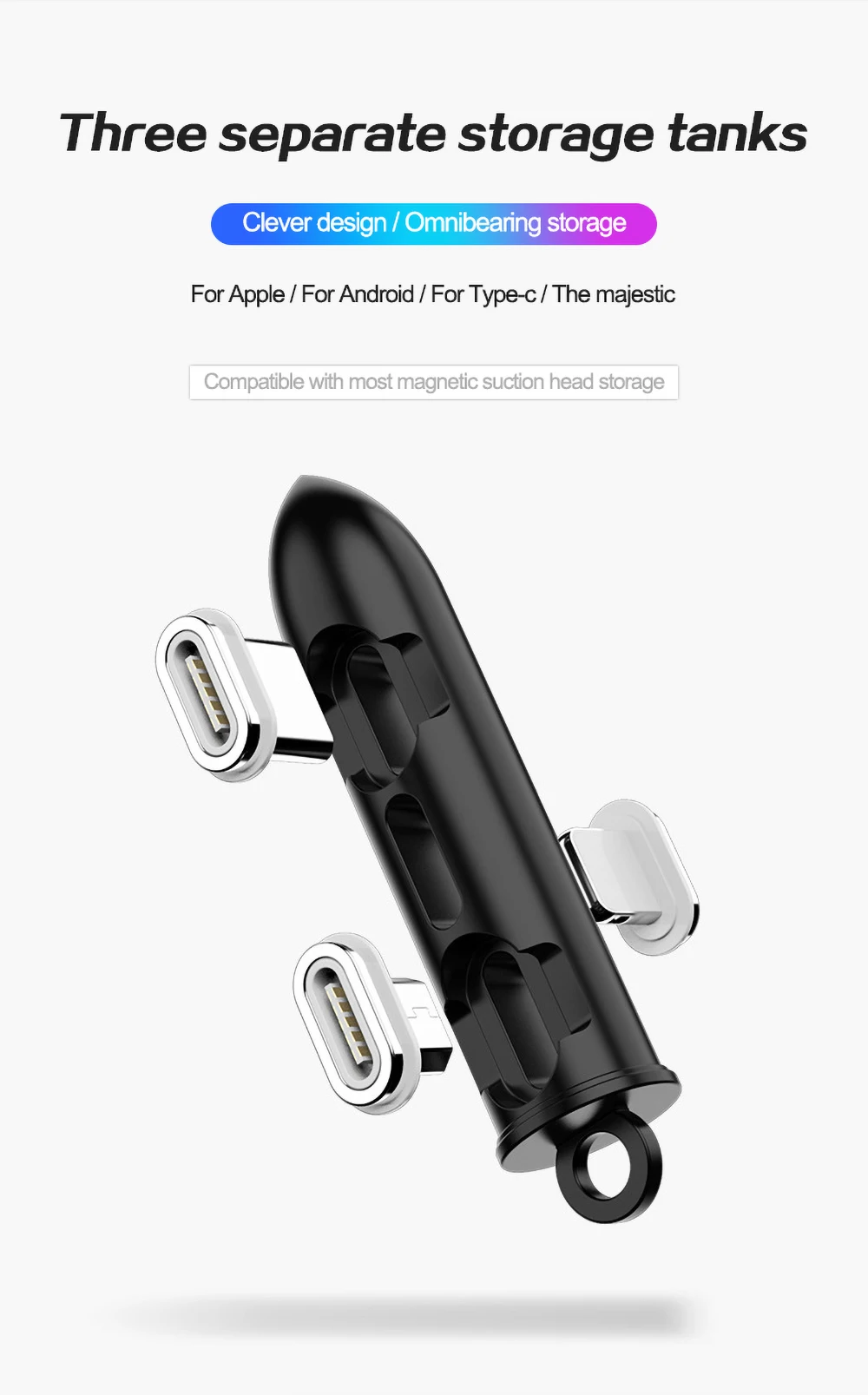 Магнитный разъем для хранения коробка адаптер для iPhone Micro usb type C Unversal мини портативный металлический магнит зарядное устройство штекер контейнер для хранения