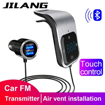 

Jiilang FM Transmitter Modulator Bluetooth Handsfree Radio Adapter Car Kit Audio MP3 Player with 3.4A Dual USB Car Phone Charger