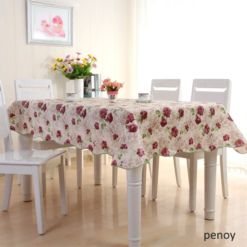 

Oil-Proof Plastic Waterproof Rectangular Anti-Scalding PVC Tablecloth Kitchen Home Accessories Table Cover H