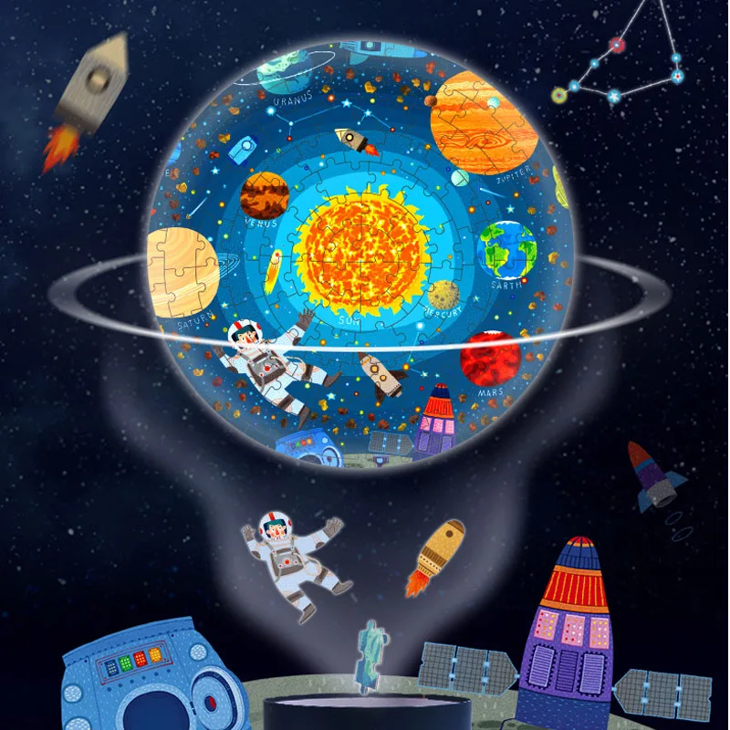  150pcs Kid‘s Solar System Puzzles Teaching Aids Montessori Materials Educational Toys For Children  - 4000040740118