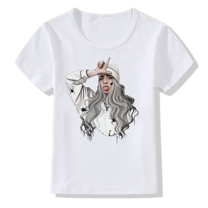 

Billie Eilish Print Kids T Shirt White T-shirt Harajuku Baby Boys Girls TShirt Vogue Tops Tee Shirt Vogue Billie Eilish Summer