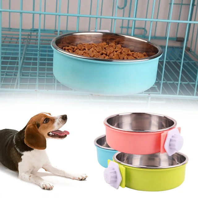 Cage Bowl Hanging Dogs Dog Feeder Pet Feeding Bowl 3 Colors Separable Hamsters Puppy Water Food 5