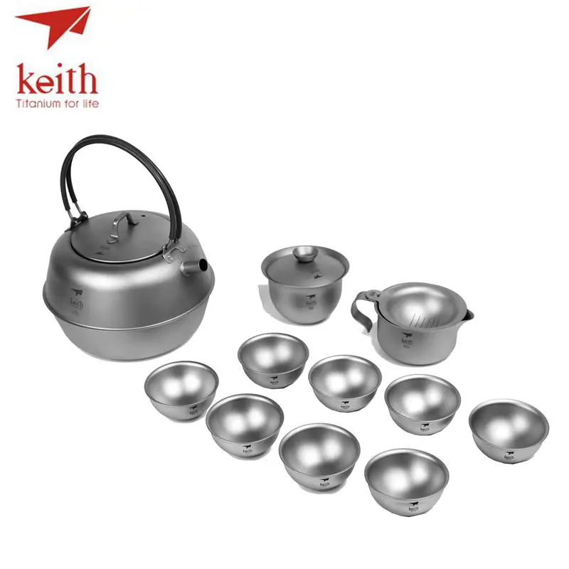 Кит Титан чайный набор кунг-фу Utralight Кемпинг чайник Портативный кемпинговый чайник открытый чашка