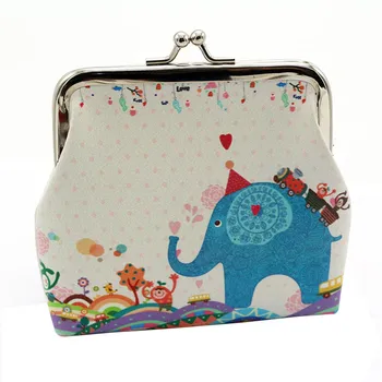 

1P Cute Animals Printing Small Wallet For Women Landscape Flower Pattern Mini Hasp Coin Purses Money Card Handbags Dropshipping