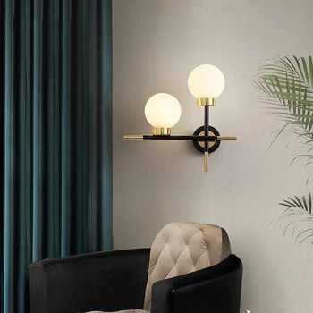 

Nordic Glass LED Wall Lamps Indoor Decor Sconces Bathroom Light Fixture Bedroom Bedside Aisle Living Room Studyroom Wall Lights