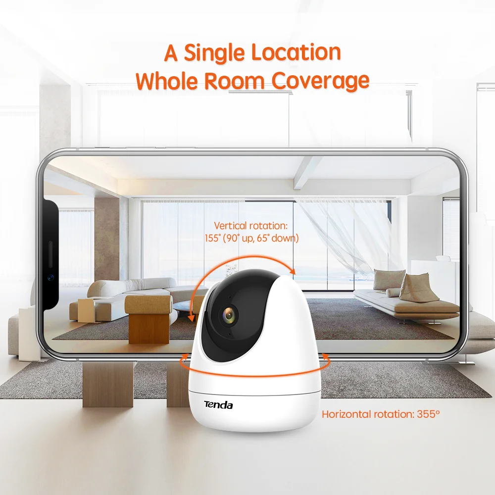 Tenda Surveillance Camera wifi Ip Camera Baby Security Protection mini camera 1080P 2MP 4MP Pan/Tilt Wireless Home Indoor