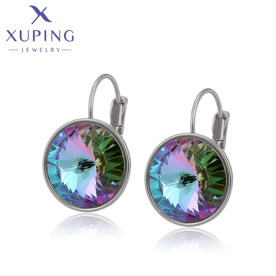 Xuping Schmuck Charm Hohe Qualität Runde 14mm Stein Mode Elegante Trendy Stil Kristall Ohrring für Frauen Party Geschenk – Detail 24