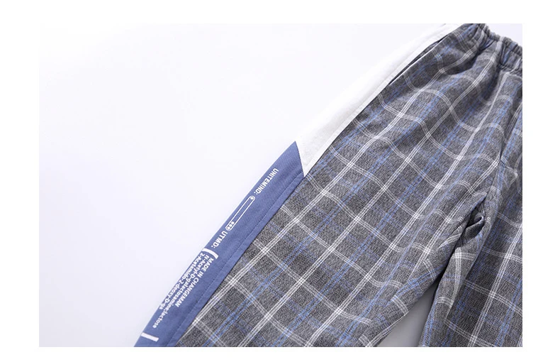 Штаны для мальчиков осенняя одежда для больших детей Коллекция года, модные корейские повседневные штаны в клетку одежда для подростков 8, 10, 12, 14 лет, брюки для мальчиков