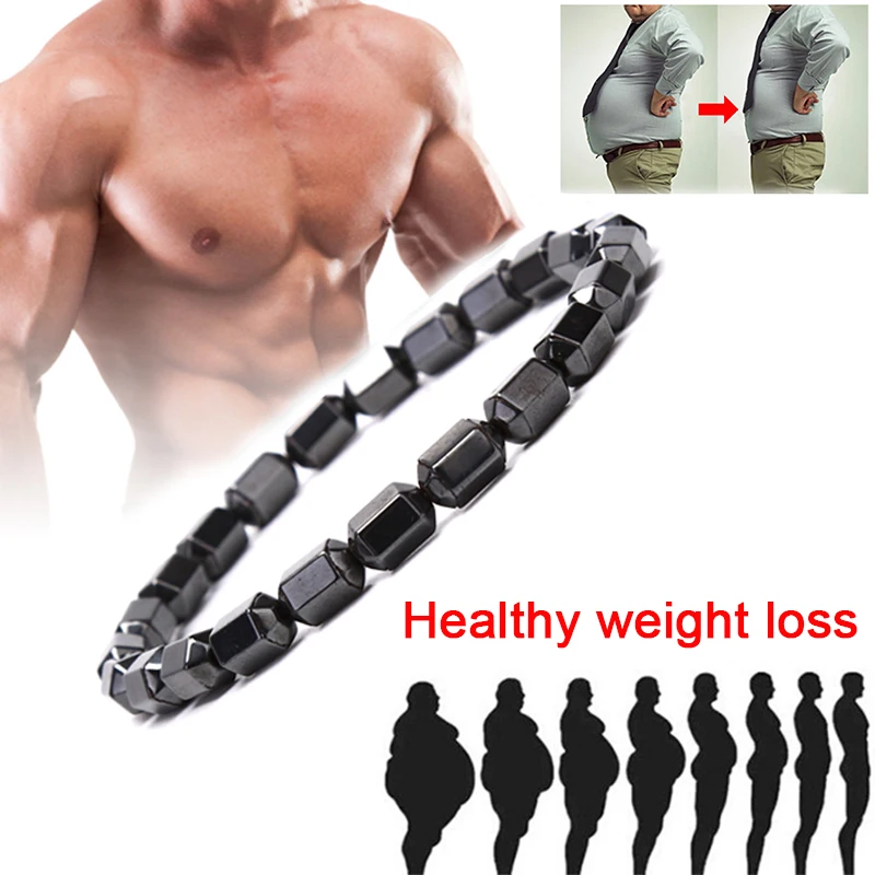 Magnet Charms Slimming Health Men Bracelet Magnet Black Stone Magnetic Bracelets For Women Weight Loss Gifts