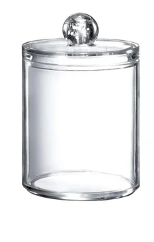 

Acrylic Storage Box Transparent Storage Jar Cotton Swab Ball Plastic Medicine Jar Dispenser Bathroom Accessories 10oz
