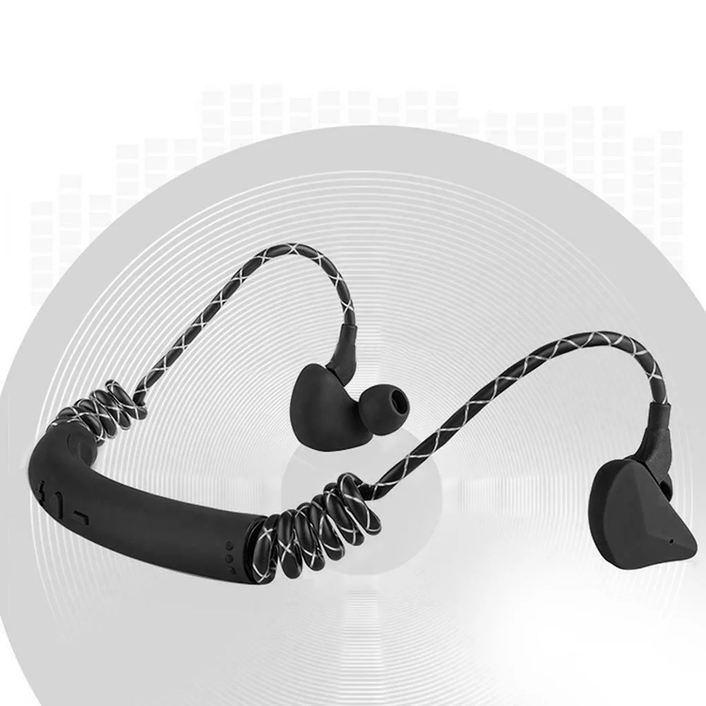IPX7 Bluetooth 5 0 Retractable Sports Neckband Headset Headphones With Mic Wireless Earphone
