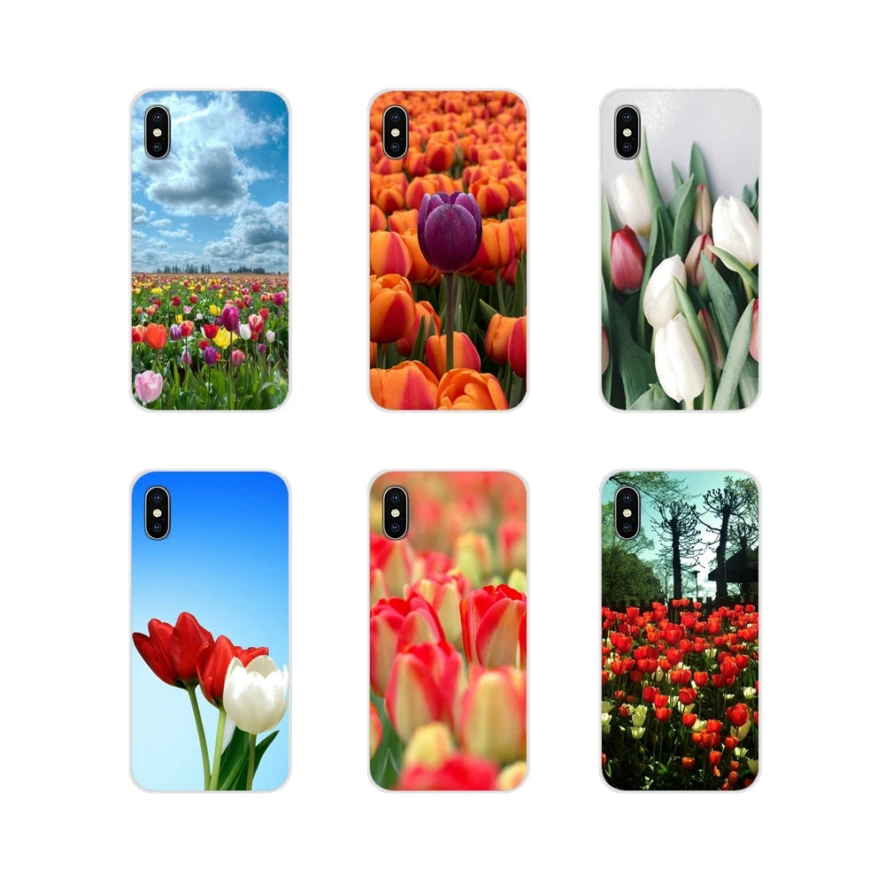 Red Blue Spring Colorful Tulips flower field For Samsung A10 A30 A40 A50 A60 A70 M30 Galaxy Note 2 3 4 5 8 9 10 PLUS Phone Cover | Мобильные
