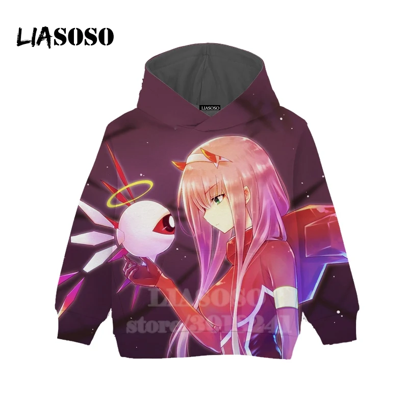 

LIASOSO Children Hoodie 3D Print Anime Sweatshirt Darling In The Franxx Teens Kids ICHIGO Boy Girl Top Baby 002 Pullover B169-22
