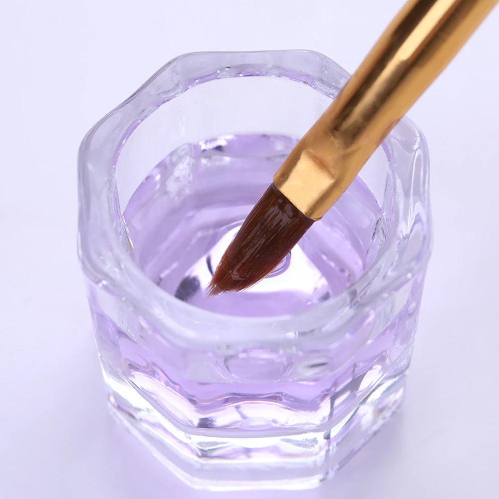 2PCS Crystal Glass Acrylic Acrylic Powder Liquid Nail Cup Dappen Dish Lid Bowl Cup Holder Equipment Nail Tools nail tools