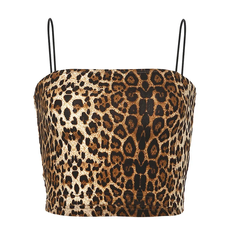 Leopard grain 01 Осень женский с открытыми плечами slah Neck открытая спина сексуальный леопардовый укороченный жилет Топ женские сексуальные топы - Цвет: Leopard grain 01
