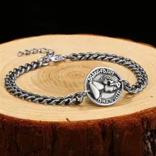 Cigovo 925 Серебряная монета браслет небольшой дизайн простой для мужчин и женщин ретро Серебряная надпись пара