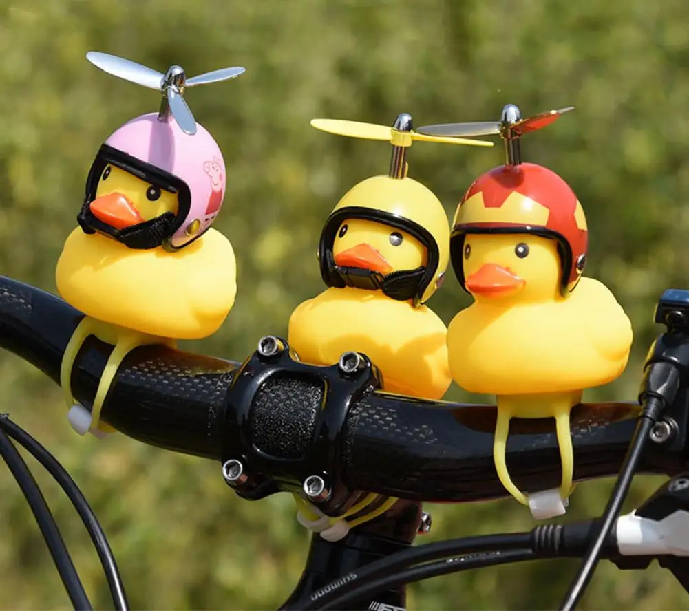 Bicycle Bell Broken Wind Duck Mtb Road Bike Moto Riding Light Cycling Small Yellow Duck Helmet Child Horn Bicycle Accessories
