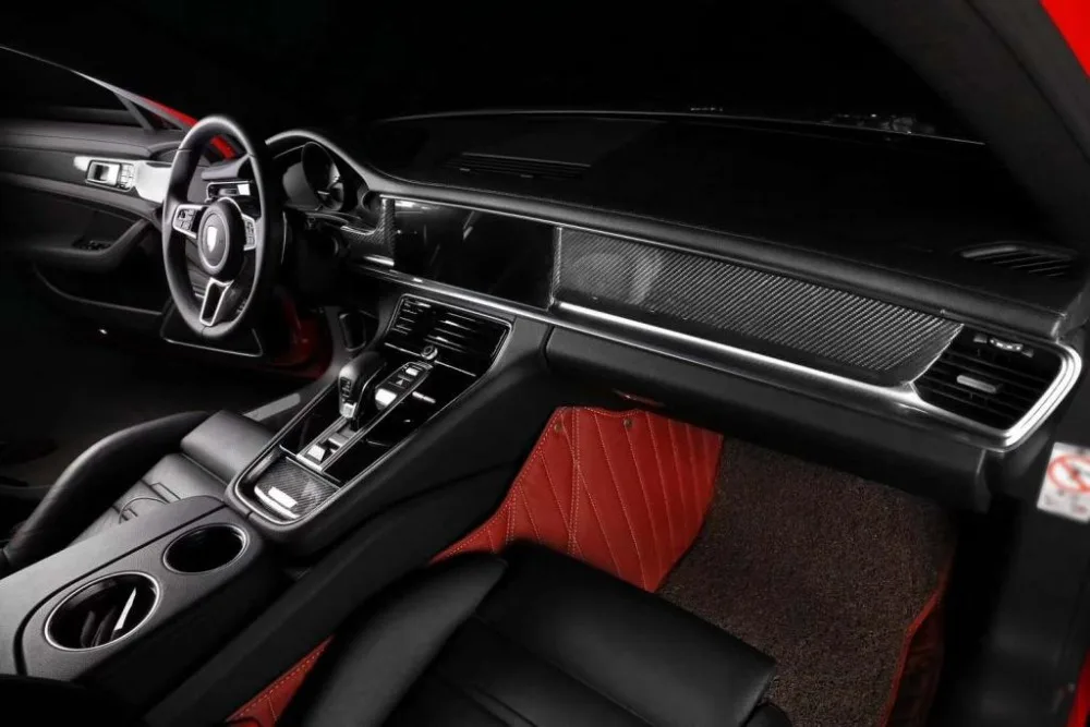 Настоящая отделка салона из углеродного волокна для Porsche Panamera 971+ набор дверных панелей, Формовочная Отделка приборной панели для автомобиля