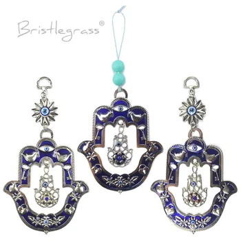 

BRISTLEGRASS Turkish Blue Evil Eye Hamsa Hand Dove Flower Wall Hanging Pendant Amulet Lucky Charm Blessing Protection Gift Decor