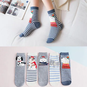 

new Socks Long Cartoon Animation Socks Women Harajuku Kawaii Cute Socks Pure Cotton Absorb Sweat Calcetines Compression nursing