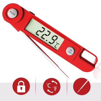 

Digital Probe Thermometer Foldable Food BBQ Meat Oven Folding Kitchen Thermometer Waterproof Cooking Water Oil Tools G8TB
