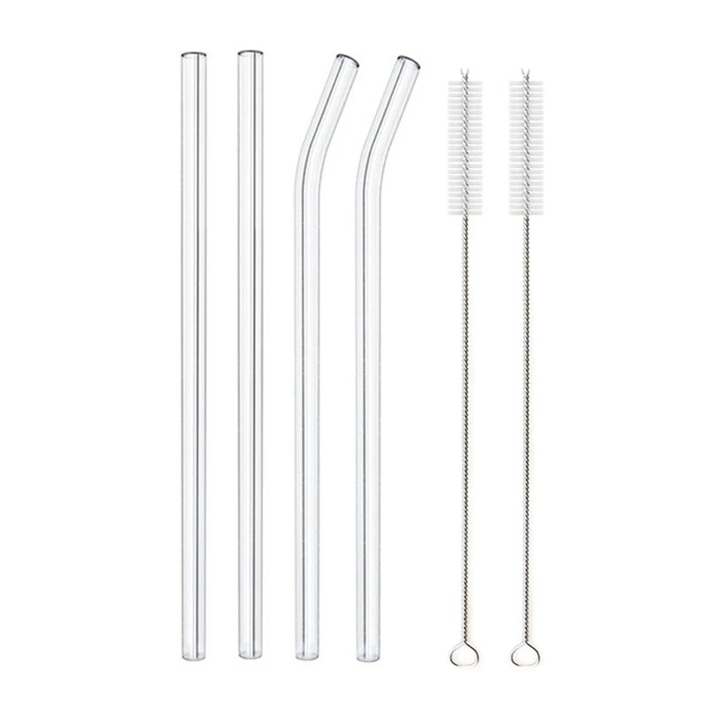 Eco-Friendly Multi-Color Glass Straws Set - Reusable and Healthy Drinking Straws