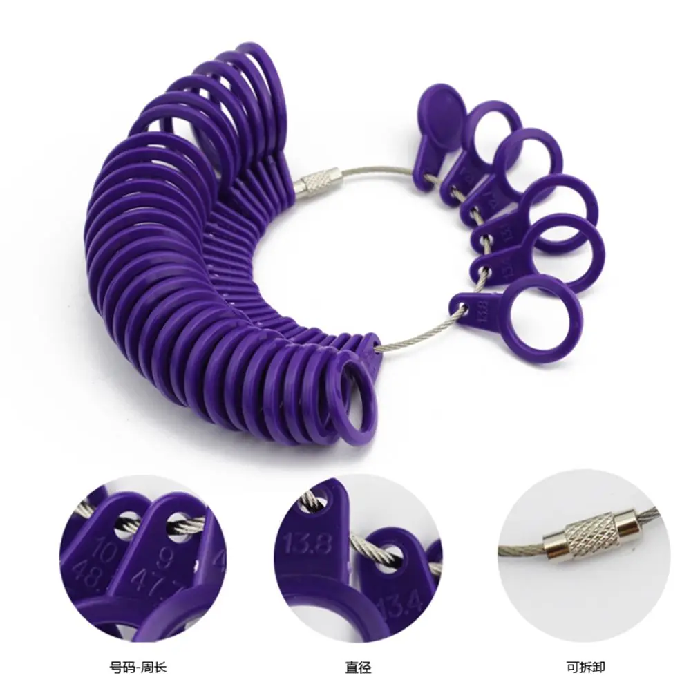New Basic Jewelry Measurement Tool Suitable For US Size 0 to 13 Jeweler Size Loop Jewelry Tool Ring Sizer Finger Size Gauge Ring