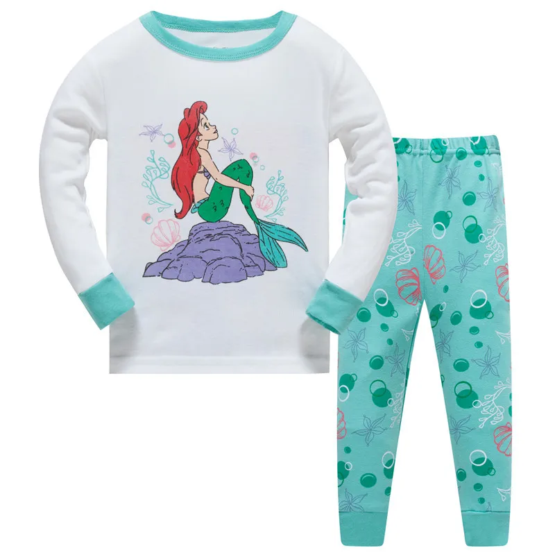 Повседневные хлопковые комплекты домашней одежды для сна для девочек детские пижамные комплекты с длинными рукавами и рисунками пижамный комплект для мальчиков - Цвет: Model 8