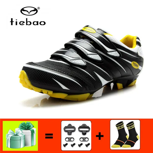 816A Black with gift TIEBAO дышащая обувь для горного велосипеда sapatilha ciclismo гоночный велосипед MTB велосипедная обувь самоблокирующиеся спортивные велосипедные кроссовки - Цвет: 816A Black with gift