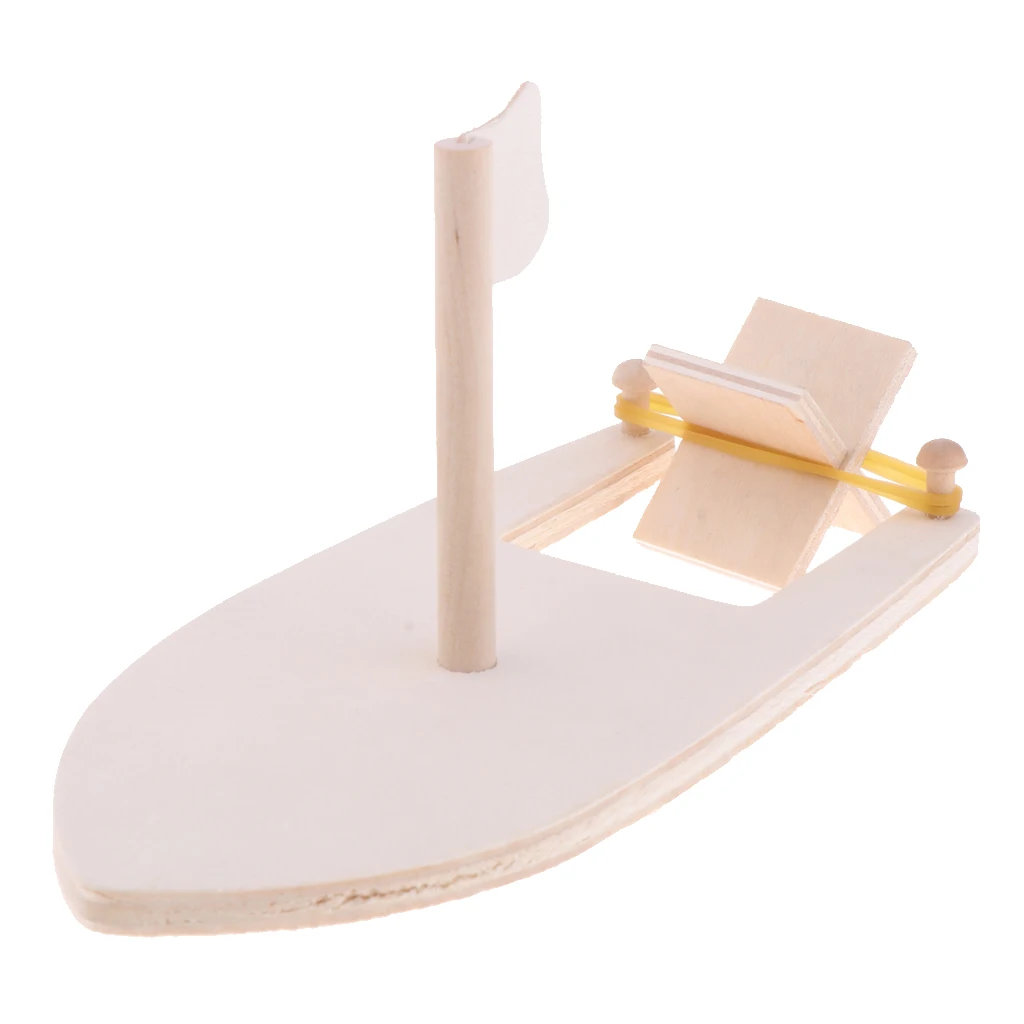 Unfinished Wooden Wooden Toys Wooden Sailing Boat Children Educational Toy