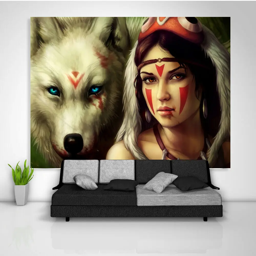 

Princess Mononoke Tapestry Sofa Table Bed Cover Home Decor