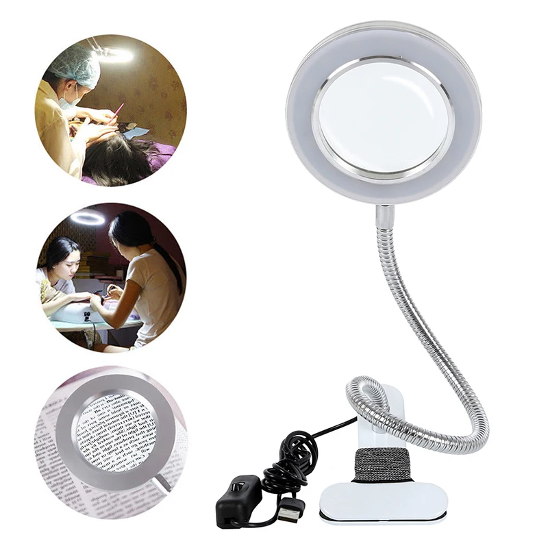 Микроблейдинг тату 8X лупа лампа для ногтевого дизайна USB холодсветильник