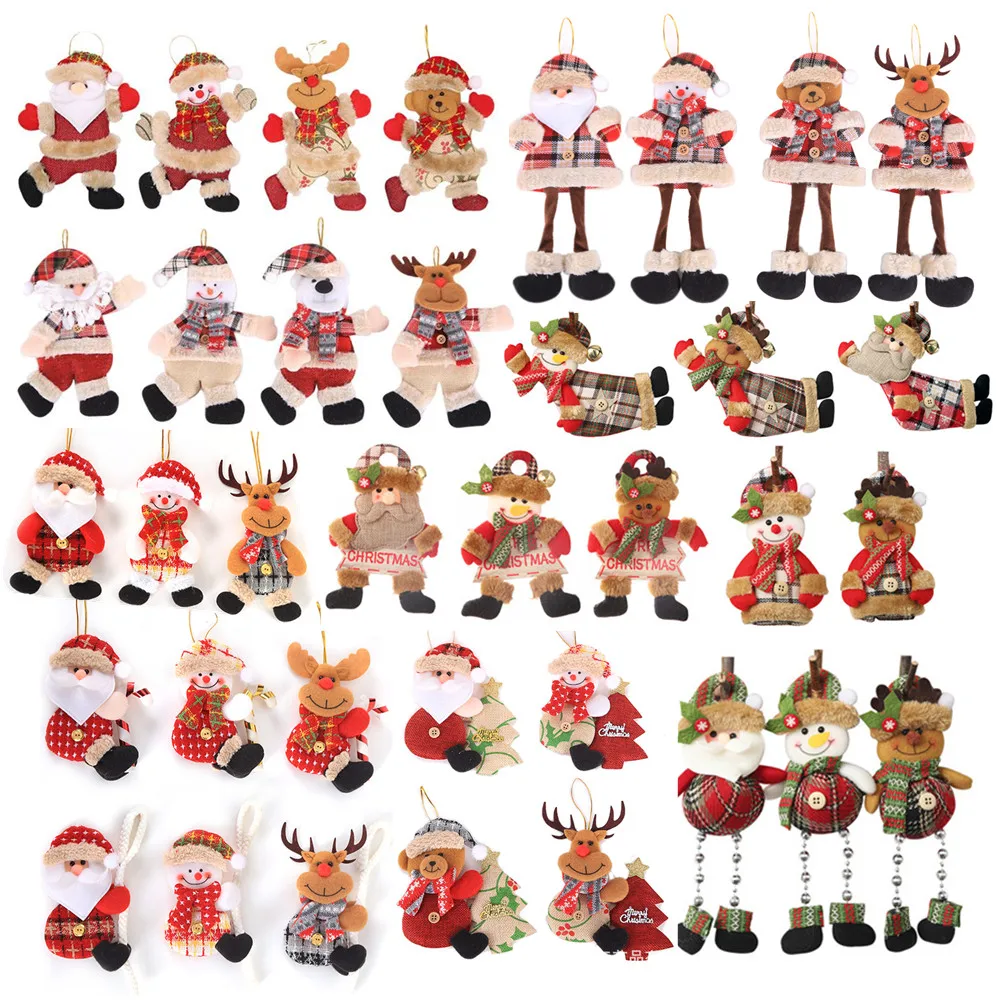 

40 Types Merry Christmas Ornaments Christmas Gift Santa Claus Snowman Tree Toy Doll Hang Decorations for home Enfeites De Natal