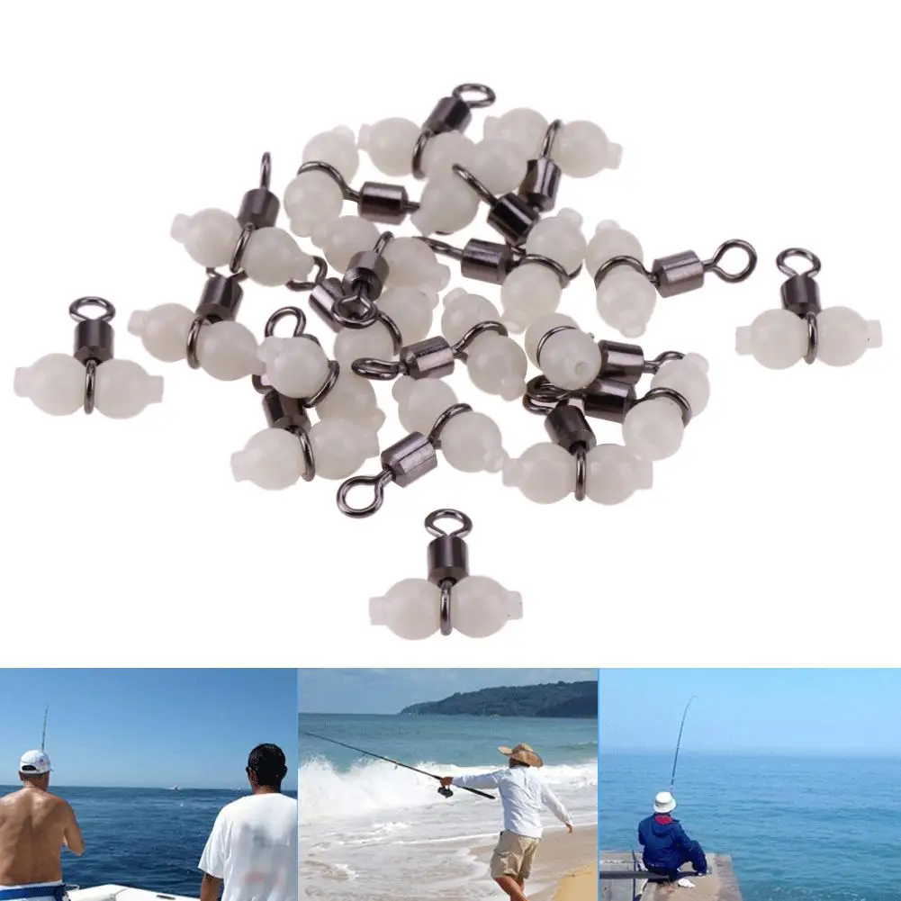 

20pcs Luminous Fishing Swivels Rolling Swivels Sea Fishing Accessories Tackle Connector Rolling Swivels 3-way Swivels new