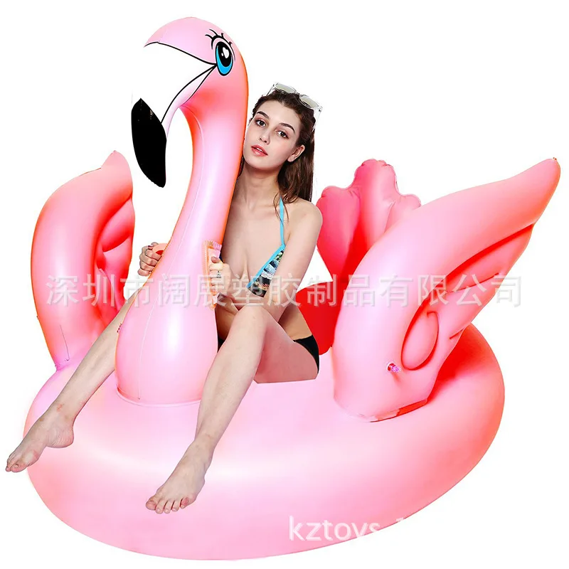 

New Style Inflatable Color Flamingo Unicorn Color Wing Pegasus Flying Wing Flamingo Swan Floating Mat Floating Bed Swimming Tube
