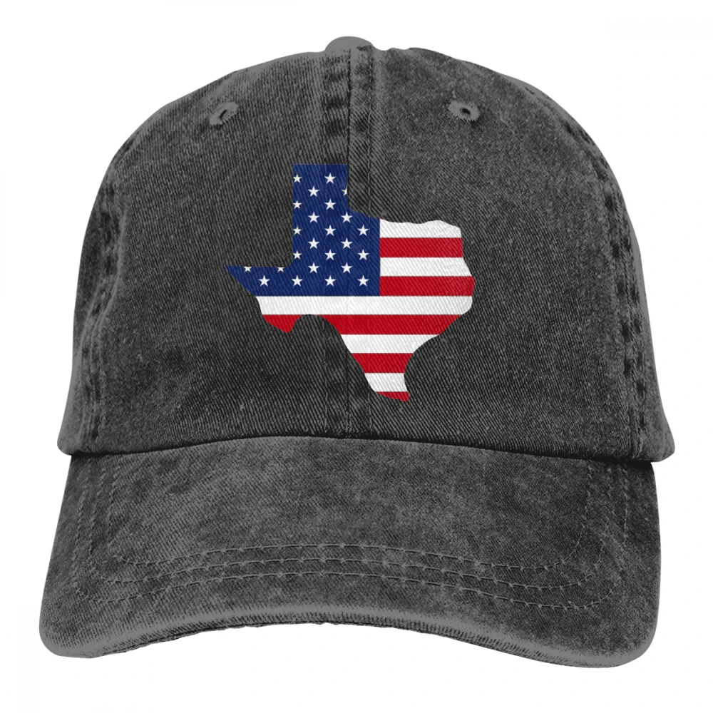 Texas Shaped США Флаг Casquette глубокий Хизер унисекс Мужские Женские джинсовые бейсболка с ремешком кепки Регулируемый Гольф папа шляпа